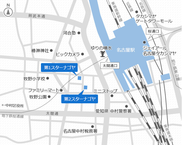 ビジネスホテル 第1スターナゴヤへのアクセスマップ