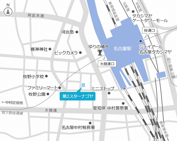 ビジネスホテル 第2スターナゴヤへのアクセスマップ